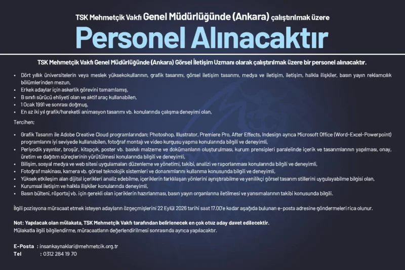 Personel Alım İlanı