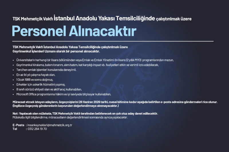 Personel Alım İlanı